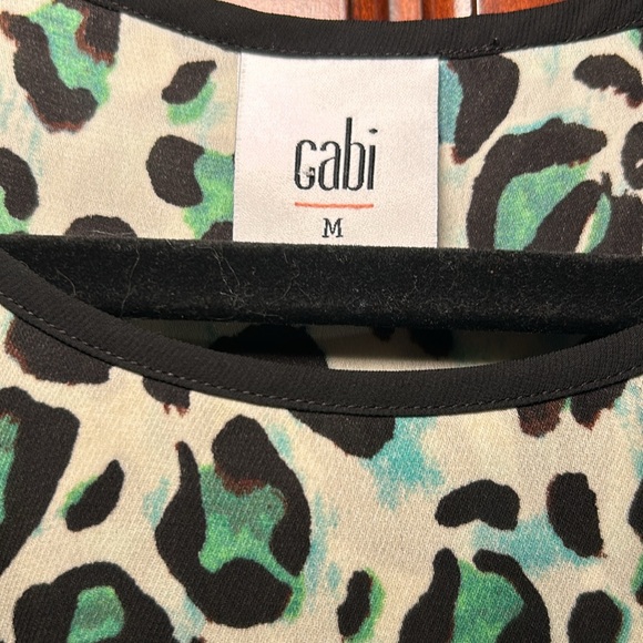 Cabi - Jungle Top Cheetah Leopard Tank Blouse Green M - Picture 2 of 9